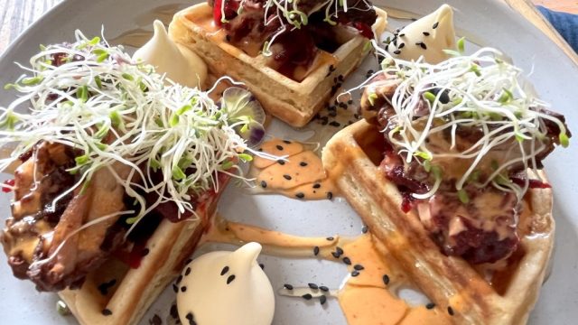 ダニーデンセントクレアビーチのStarfishカフェの食事