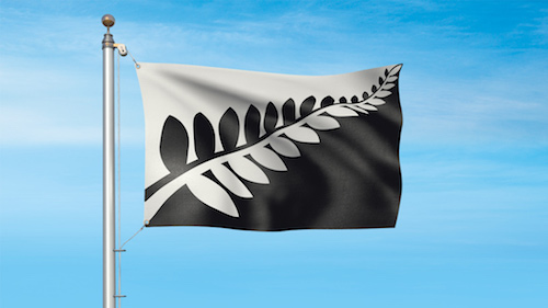 ニュージーランド新国旗案の候補　シルバーファーン (黒・白)