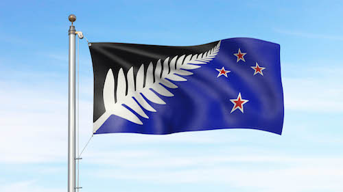 ニュージーランド新国旗案の候補　シルバーファーン (黒・白・青)