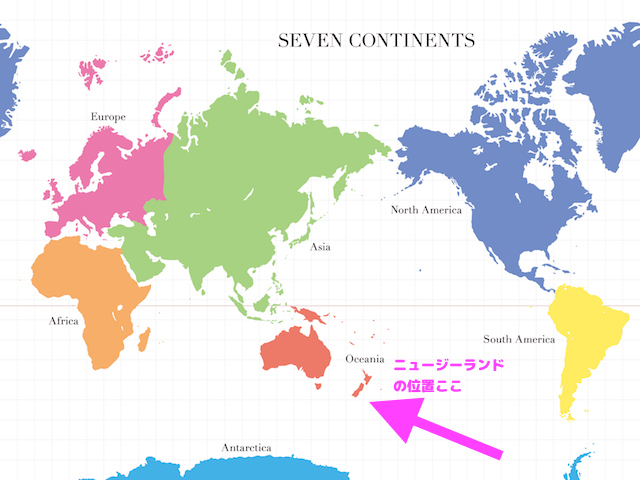 ニュージーランドの位置を地図で見る
