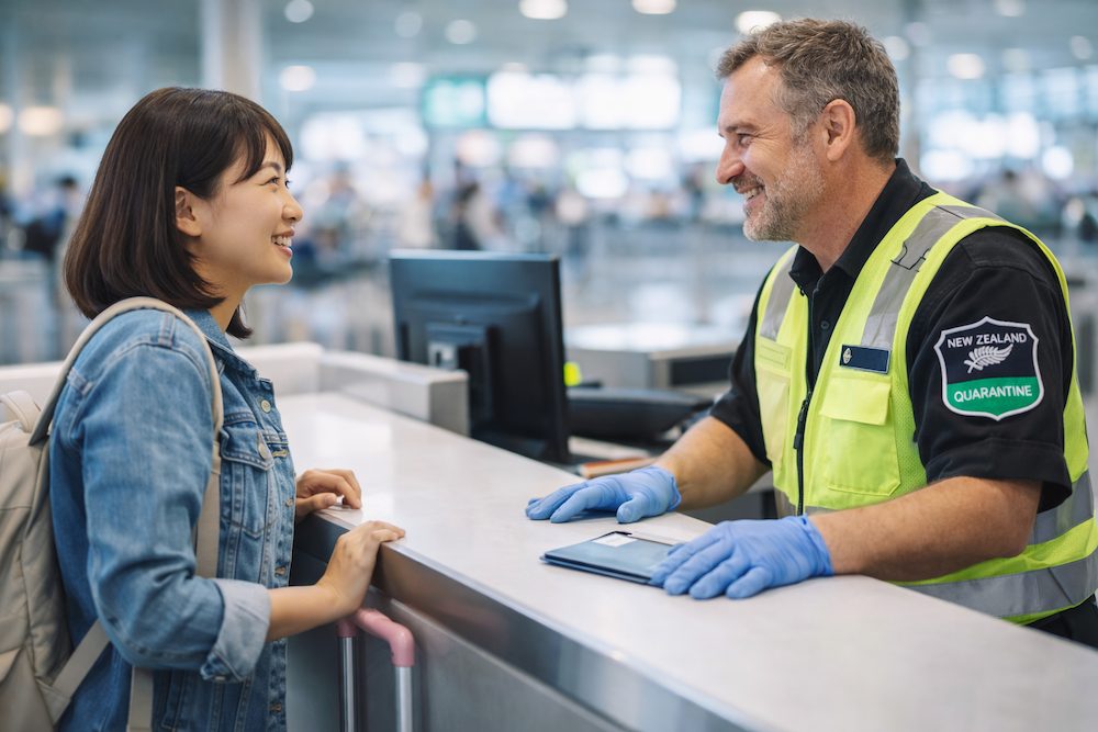 ニュージーランドの空港 英語 会話 検疫官